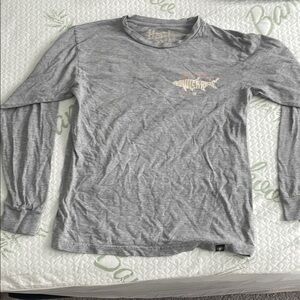 Hollister Gray Graphic Long Sleeve Shirt